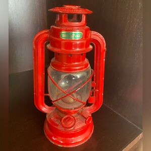 Vintage Moon Light Oil Hurricane Red Lantern